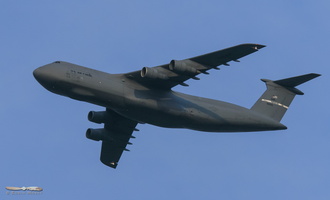 C-5 Galaxy flying by prior to landing