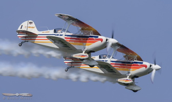 Iron Eagle team flying a pair of Christen Eagle II