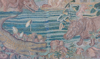 Mosaic scene depicting flooding of Nile River (2nd BC)