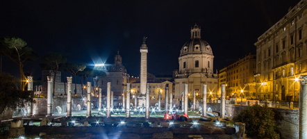 Trajan forum and column by night