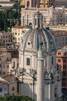 Trajan column with Santissimo Nome di Maria seen from top of Altare della Patria