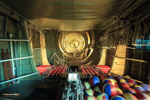 Inside Spruce Goose - inner fuselage to the tail. Balloons are there a safety device for buoyancy