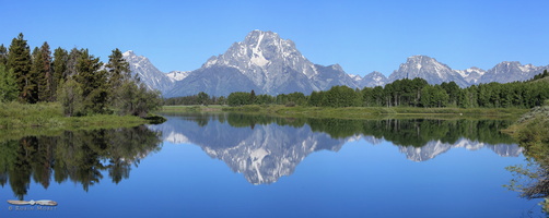 Mount Moran over Oxbow Bend - Click to zoom !