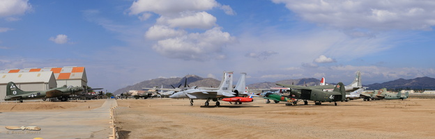 Panorama of March Field Air Museum outdoor exhibit - click to zoom !