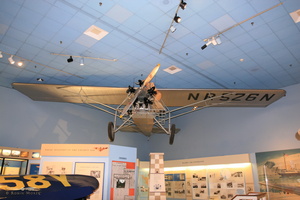 this Curtiss Robin estasblished a world record for endurance by flying more than 27 days in a row. The walking platform around the aircraft was used for air-to-air resupply and in-flight maintenance