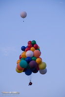 Jonathan Trappe unusual balloons settings, carrying him over lakes Winnebago and Michigan