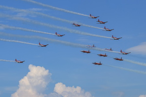 Combined Patrouille Suisse & PC-7 Team display