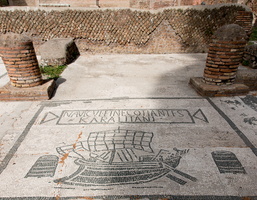 Boat mosaic - Trade from Carales (Cagliari, Sardinia)