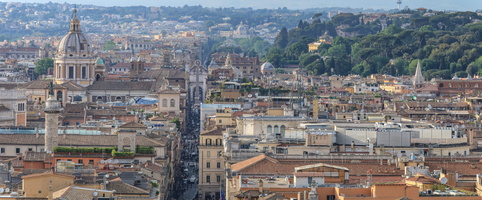 San Carlo al Corso, Piazza del Popolo and Barberini seen from top of Altare della Patria