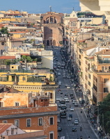 Via Nazionale & Santa Maria degli Angeli e dei Martiri seen from top of Altare della Patria