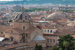 Church of the Gesù and Pantheon domes seen from Altare della Patria