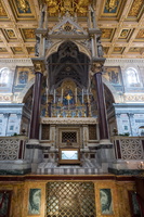Relics of Saint Paul (chains and sarcophagus) under the altar