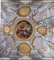 Ceiling of the Sun room - Jupiter strikes Phaeton, unable to steer the sun chariot (Caccianiga, 18th AD)