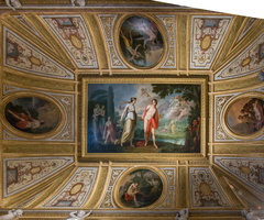 Ceiling of the Hermaphrodite room - Cupid hits muse Salmacis as she meets Hermaphrodite (Bonvicini, 18th AD)