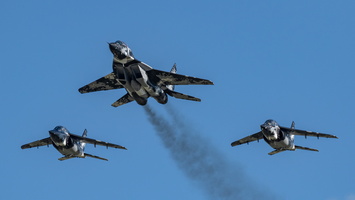 Polaris Dawn team with Mikoyan Gurevitch MiG-29UB Fulcrum N29UB and Alphajet A N512XA & N572AJ
